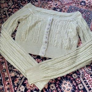 Free People mimi cropped cardigan light green, size XS! perfect condition